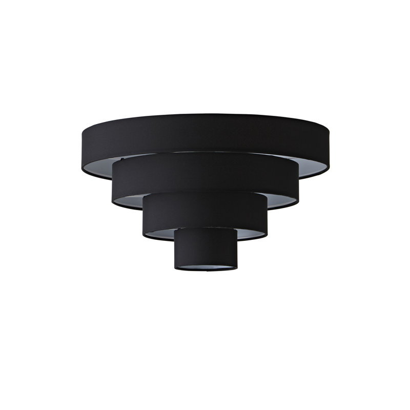 Nevada 22cm H Cotton Novelty Pendant Shade ( Screw On ), Black