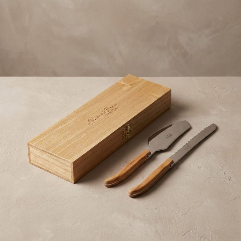  Cake Serving Set, Olivewood in Wooden Box