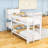 L-Shaped Bunk Bed with Built-In Desk, 4 Drawers, USB Ports and Power Outlet-1265873732