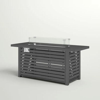 24" Steel Propane Fire Pit Table With Cover