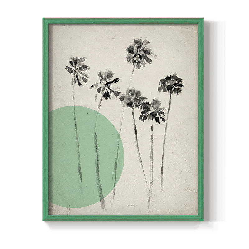 Impression florale vintage encadrée LX III - bois massif, Vert, H 15 po x l 12 po