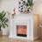 Beige Solid Wood Electric Fireplace-1075082750
