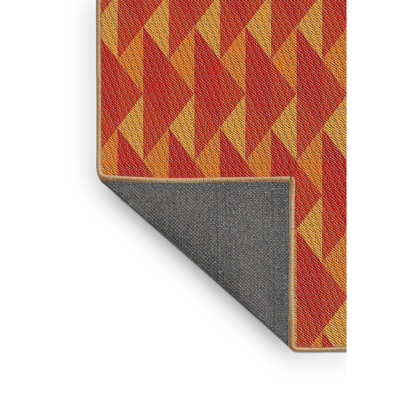 Tapis de zone orange à motif, Rectangle 2 pi x 3 pi