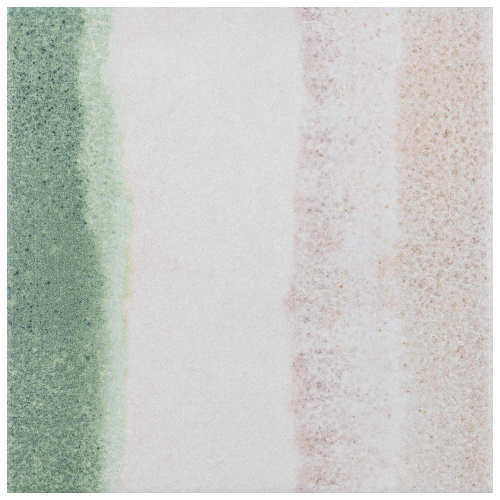 Matter Canvas 6" x 6" Porcelain Stone Look Floor and Wall Tile, Bone/Green