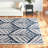 Arisdelsy Floral Handmade Tufted Wool Navy/Ivory Area Rug-1180281