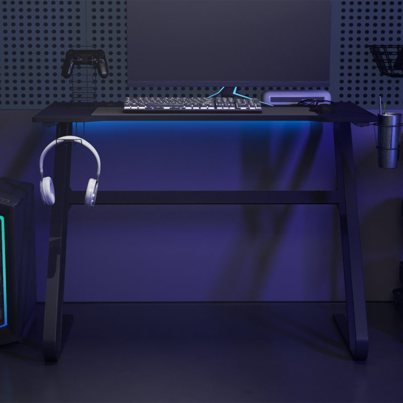 Metal Base Computer Desk, 29.53cm H x 43.31cm W x 60cm D, Black