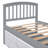 Twin Size Platform Storage Bed Solid Wood Bed With 6 Drawers, Grey+ White