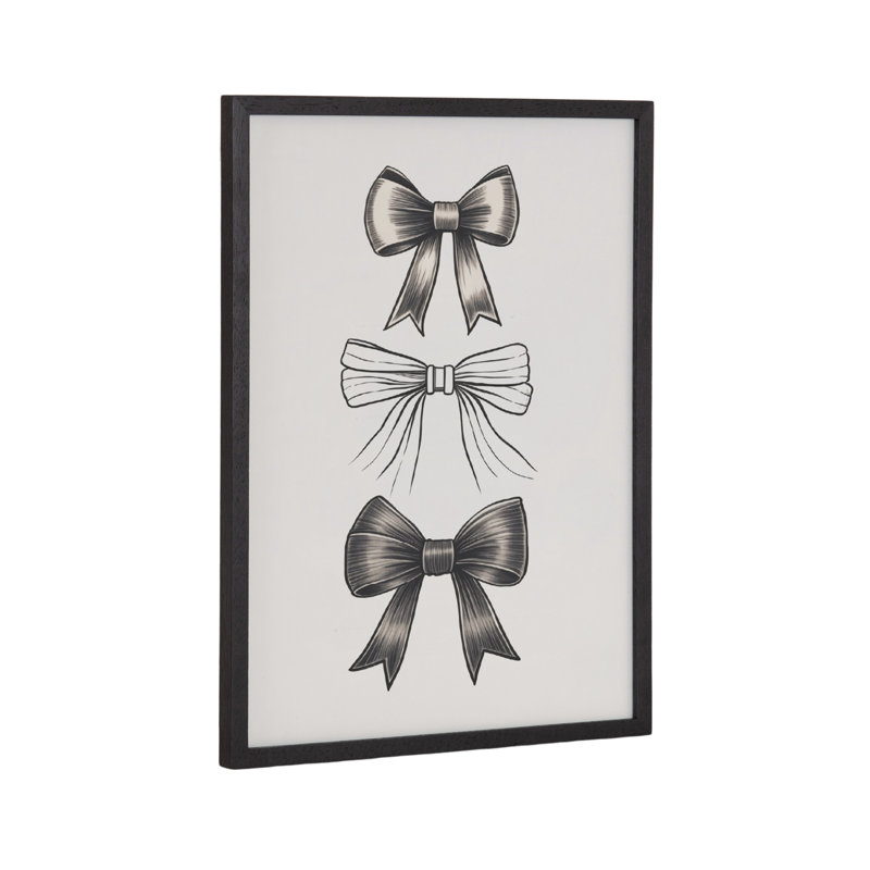 «Coquette Preppy Retro Girly Black Bows» par The Creative Bunch Studio, reproduction d'art encadrée, Cadre noir