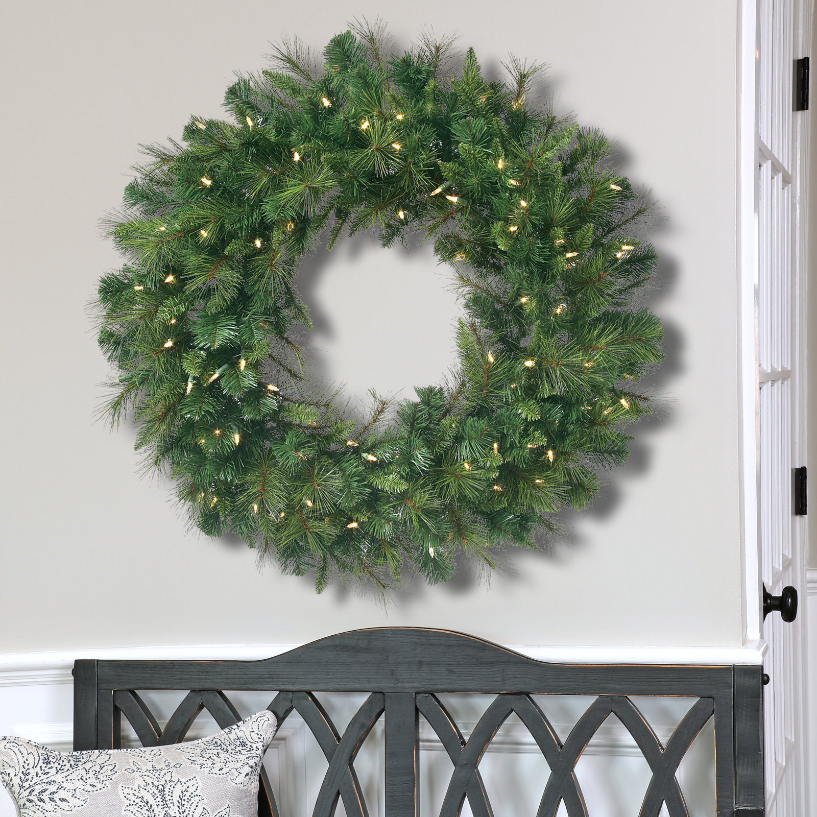 LED Belgium Mix Wreath, 36" W x 36" H x 7" D