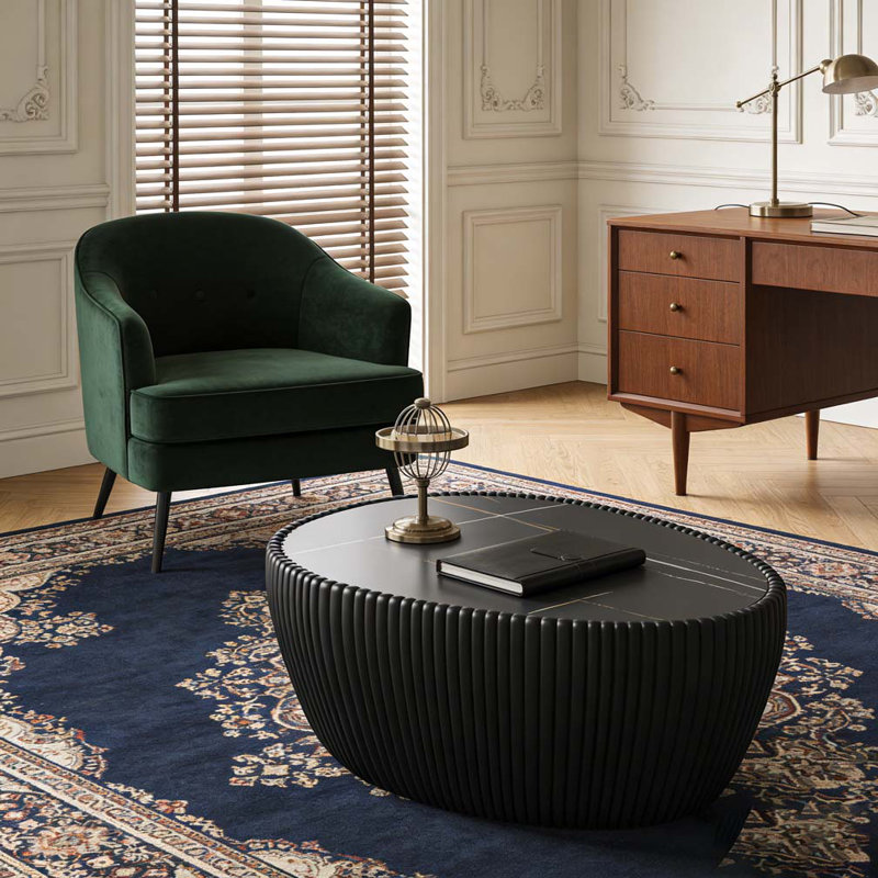 Table basse, Marbre noir, Noir, Marbre