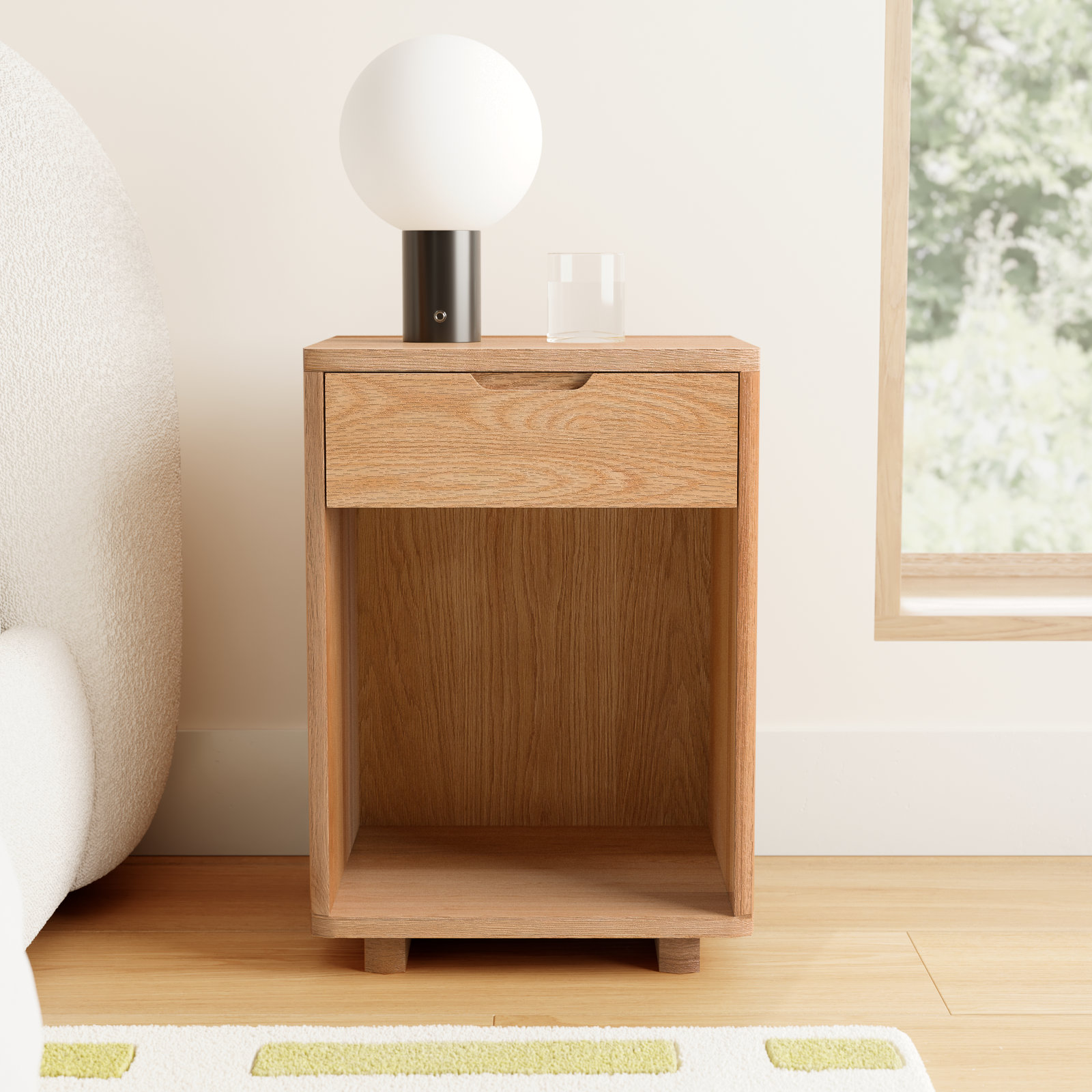 Varkala Oak Nightstand, Oak
