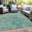 Machine Washable Indoor/Outdoor Xhevrie Teal Rug-1173665642