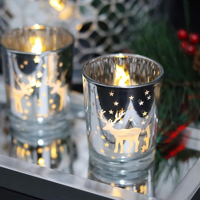 3'' H Glass Tabletop Votive Holder with Candle Included