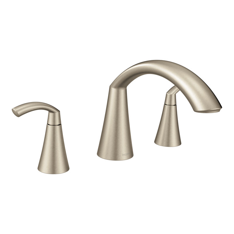 Garniture de robinet de baignoire romaine à deux poignées Glyde, Nickel brossé