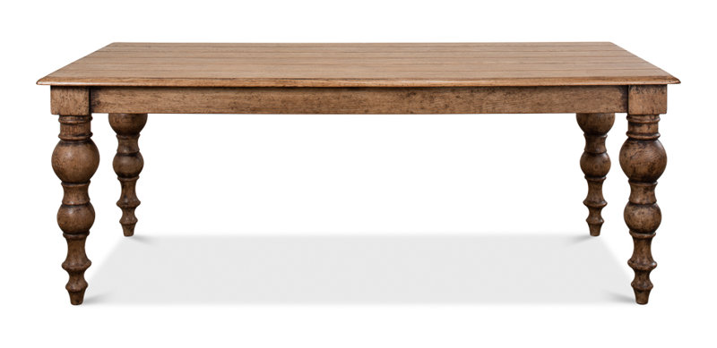 Bixby Pine Wood Dining Table, Tan