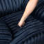 Canapé double inclinable en velours côtelé bleu-582350336