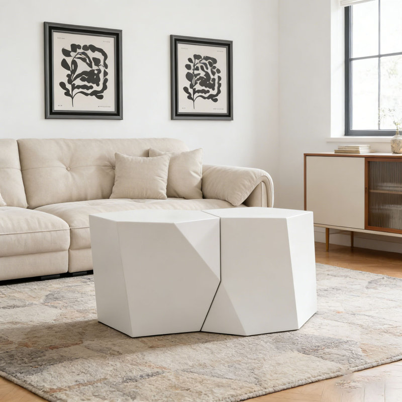 Ensemble de table basse, Blanc