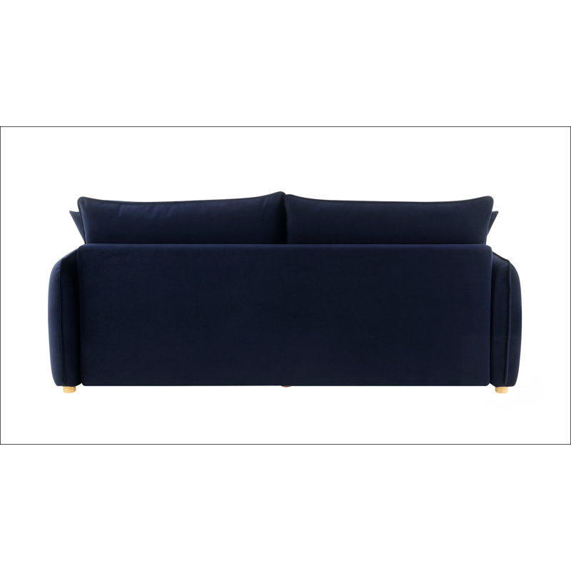 Canapé-lit modulaire en velours avec 3 coussins décoratifs