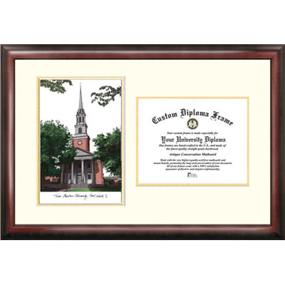 Cadre de diplôme pour lithographie à grenouilles avec cornes avec cornes texas. u NCAA