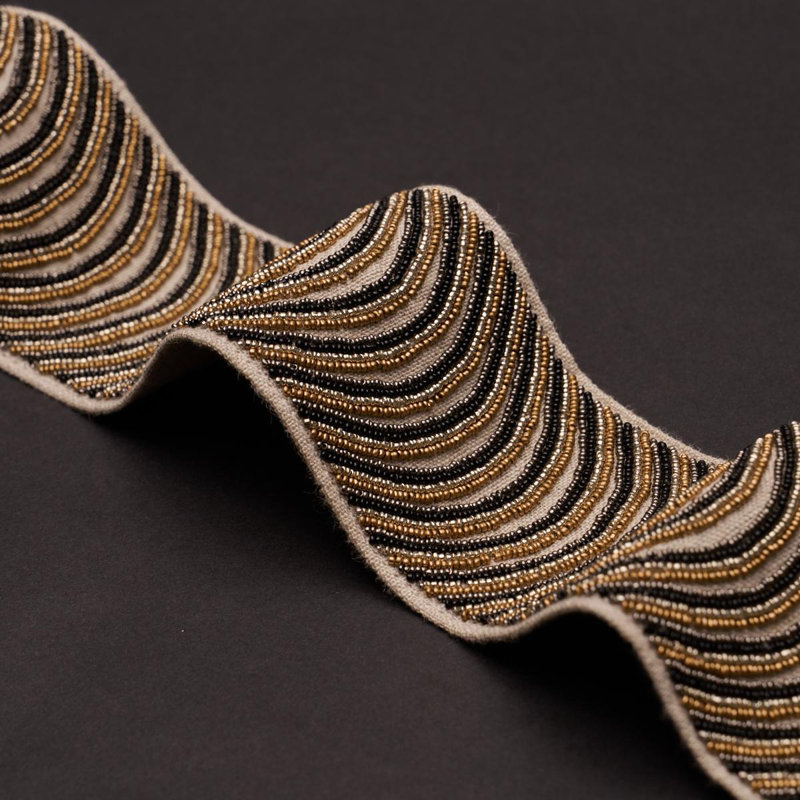 Garniture de ruban perlé à la main Ziegfeld, Doré