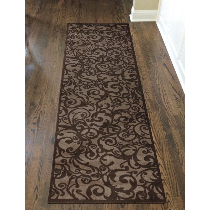 Tapis brun , Tapis de couloir 2 pi 2 po x 7 pi 7 po