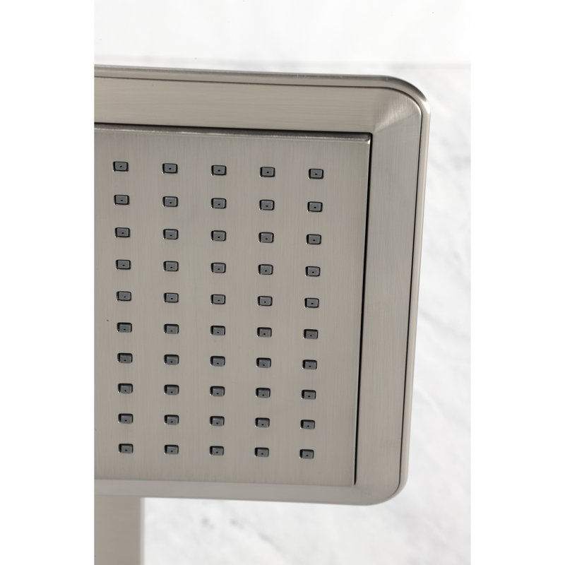 Kingston Brass Shower Scape 9-5/8-Inch Square Raindrop ABS Shower Head with 15-3/4-Inch Shower Arm, Brushed Nickel