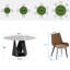 Ensemble de table de salle à manger en pierre frittée 7 pièces avec chaises en similicuir-311572129-311572130