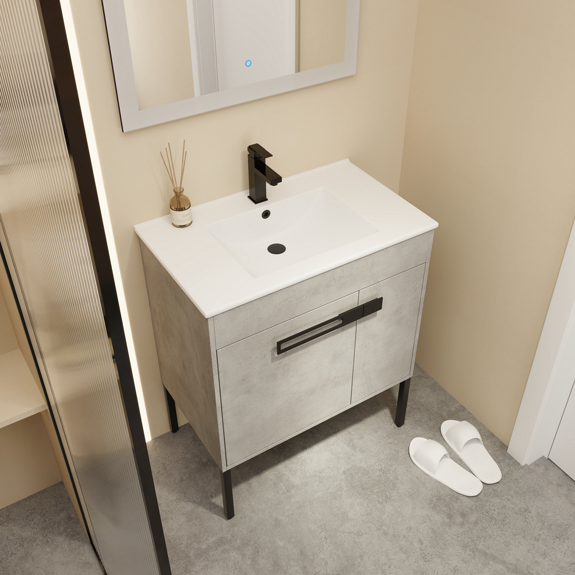 Wrought Studio Bathroom Vanity with Sink, Freestanding Bathroom Vanity ...