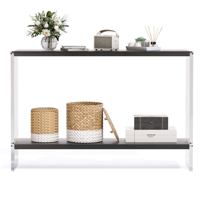 Jeyhun 47.2" Wide Acrylic Console Table, Black