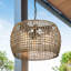 Luminaire suspendu d'extérieur naturel / noir à 3 ampoules H 14,38 po Grannis
