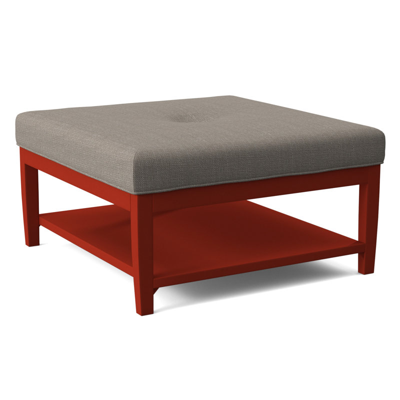 Hammond Square Ottoman, Antique Black Finish, Stone Crypton Performance; 0884-83
