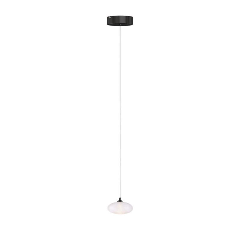 Luminaire suspendu géométrique 1 lumière Alvie, H 3,7 po x l 5,1 po x P 5,1 po, Noir mat