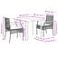 Latitude Run® 3 Piece Patio Dining Set With Cushions Grey Poly Rattan-1264867917-1264867922