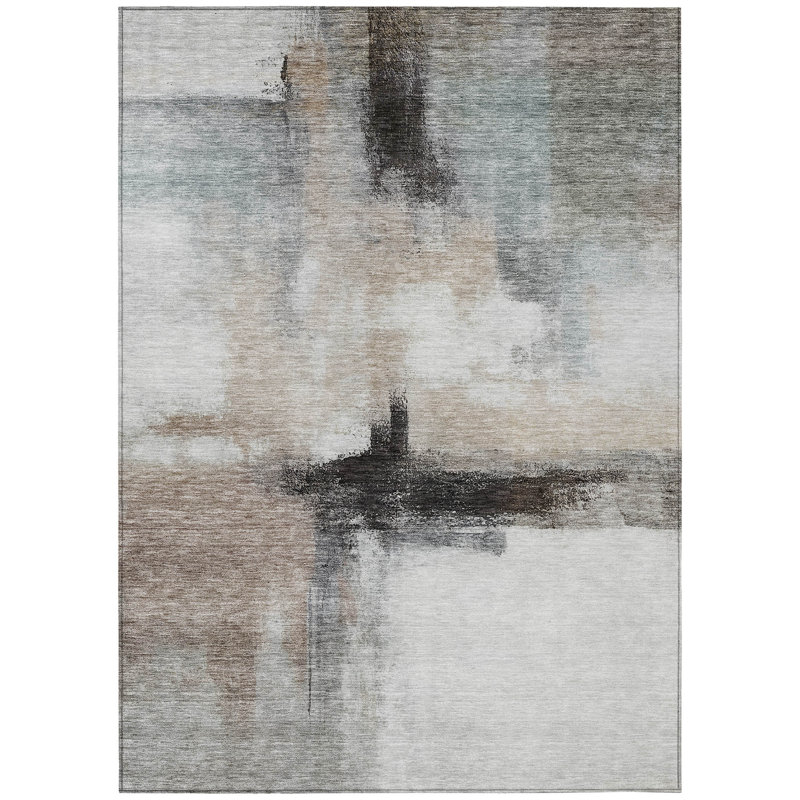 Tint Brown Washable Indoor-Outdoor Rug - , 9' x 12'