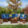 Treyshun Modular Slanted Rattan Sectional Conversation Sets With Coffee Table
