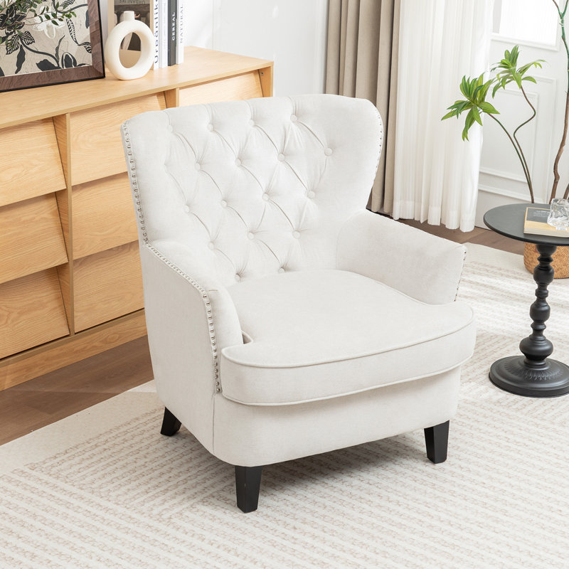 Acevedo Upholstered Accent Chair, Cream