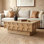 Table basse à plateau coulissant 38,59 po avec rangement caché, centre Mid-Century