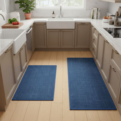 Ensemble de 2 tapis de cuisine lavables (17,3 po x 47 po + 17,3 po x 30 po)