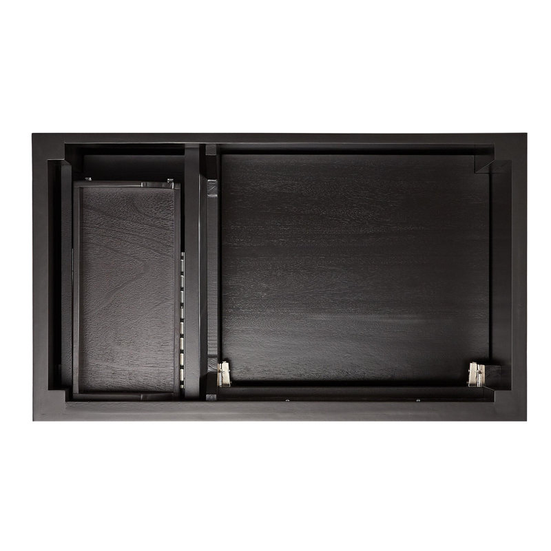 36" Elmdale Vanity with Undermount Sink, Arctic White Quartz, Charcoal Black, Black