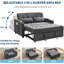Canapé-lit convertible 3 en 1 avec lit escamotable, futon en velours côtelé avec dossier réglable, port de chargement et poche latérale pour le salon ou la chambre d'amis-272530577