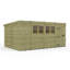 Total Sheds 15ft x 10ft Pent Garden Shed - Single Door - With Windows - Pressure Treated Timber - UK Manufactured
