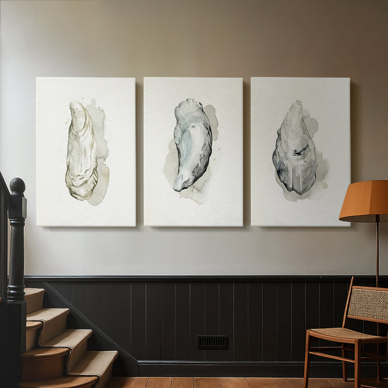 Oysters on the Bay I - Toile tendue sur mesure avec châssis - 3 pièces, H 60 po x l 120 po