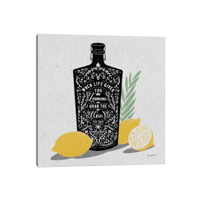 Fruity Spirits Gin by Becky Thorns - Wrapped Canvas Print, 30.48 cm H x 30.48 cm W