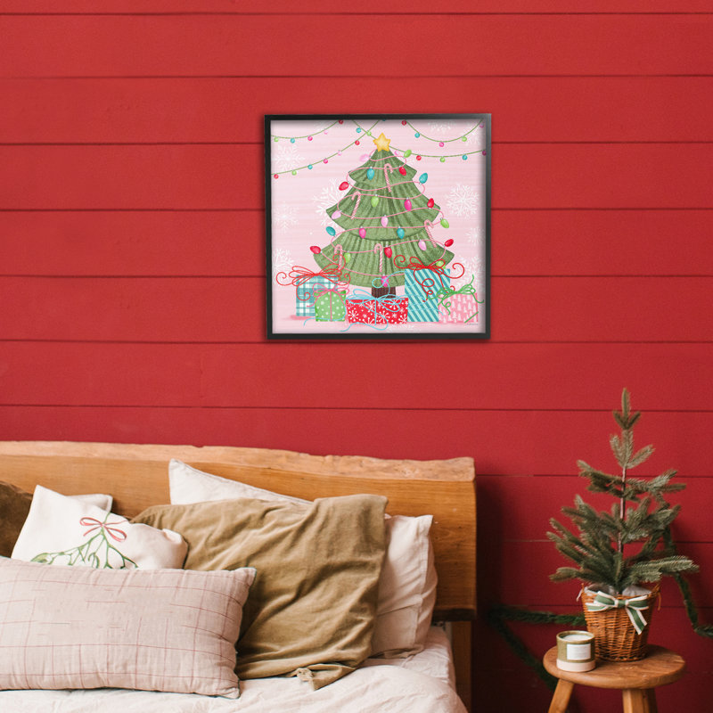 «Merry Pinkmas», giclée encadrée par Nicole Tamarin, H 17 po x l 17 po, Giclée encadrée noir minuit