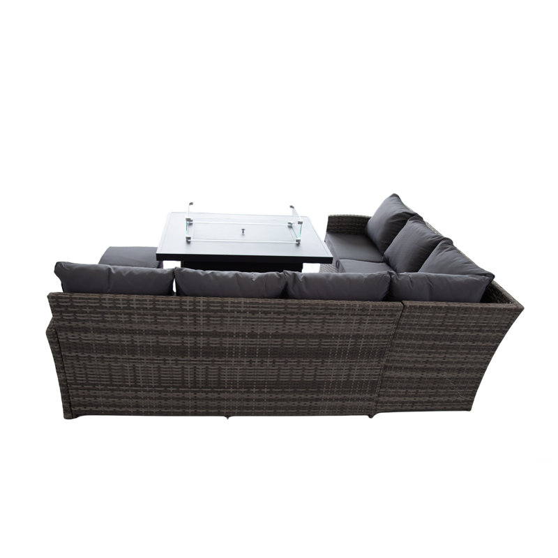 Deavion Wicker 9 - Person Seating Group with Cushions