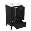 Meuble-lavabo noir polyvalent de 20 po - MDF et céramique de style moderne pour salle de bain luxueuse