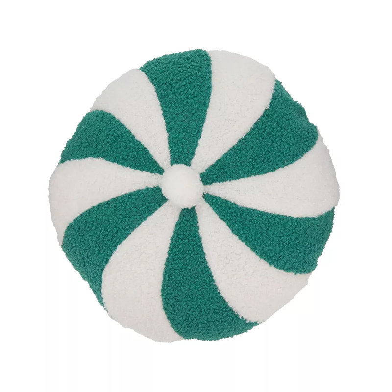 Coussin Candy, H 13 po x l 13 po, Vert / blanc