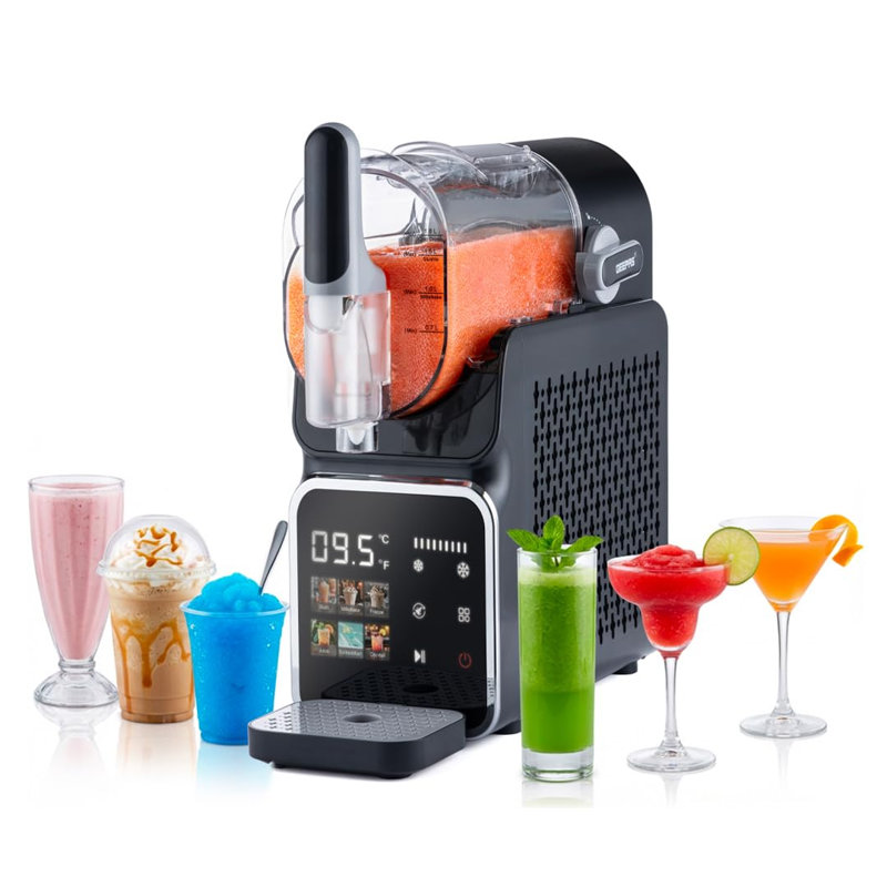 Geepas Slush Machine with Digital Display | 7 Smart Programmes Touchscreen Control 1.8L Capacity Easy Clean Design | Fast ICY Drink Maker for Slush Cocktails Frappé Milkshakes Juice