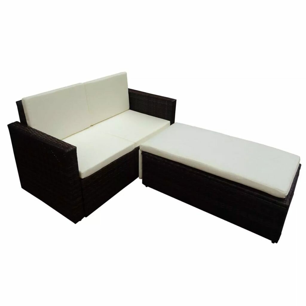 4-Sitzer Lounge-Set Hopkins aus Polyrattan mit Polster