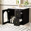 Meuble-lavabo mural avec mesures de 24 po, lavabo en céramique, tiroirs de rangement, esthétique moderne, surface imperméable, compatibilité du robinet, poignée élégante pour les salles de bain à espace limité, design,